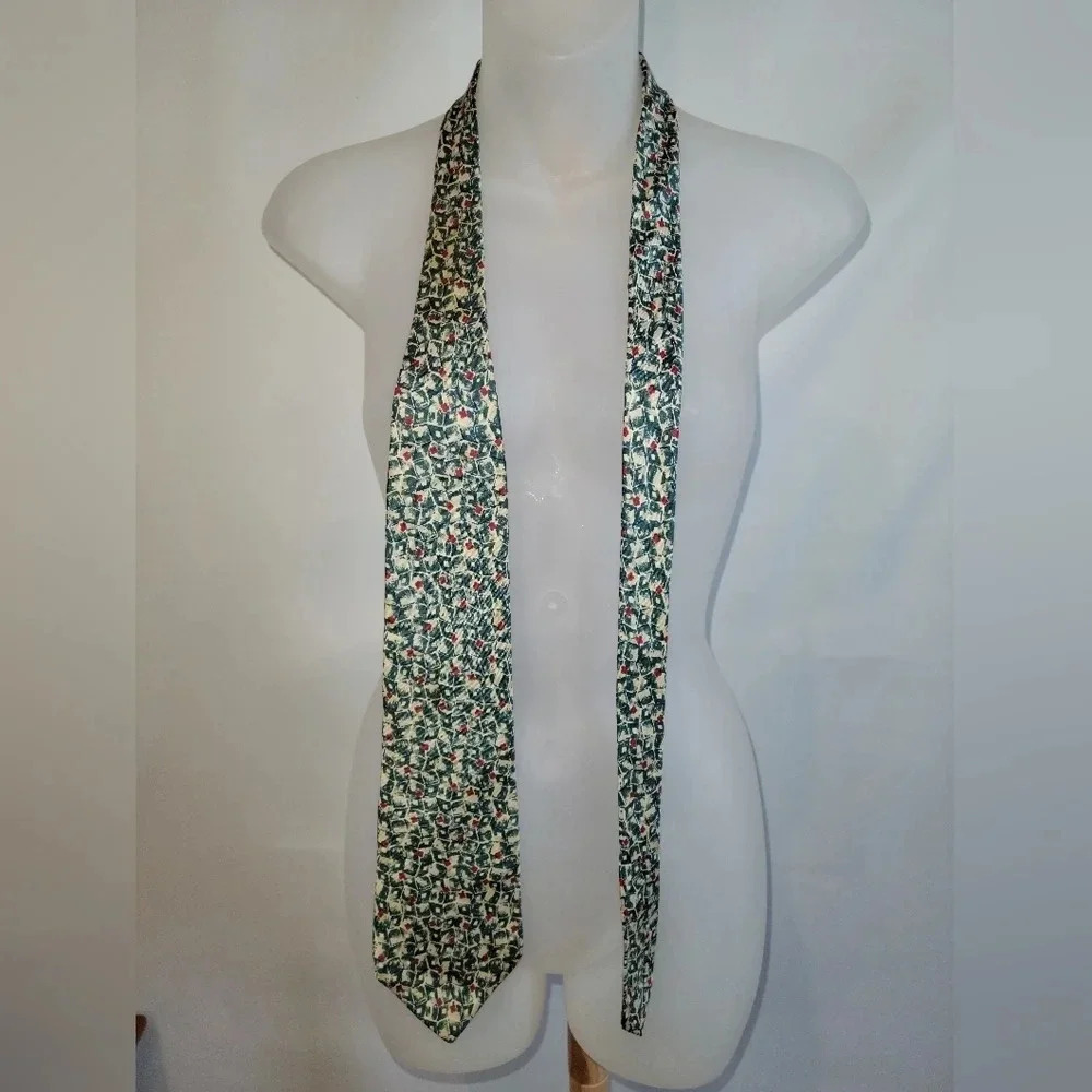 Vintage Pierre  Cardin Knot Shop 100% Silk Green Yellow Red White